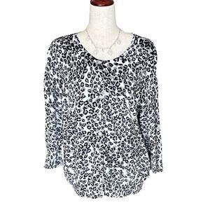 Basic Edition's Women's Button Up Cardigan Leopard Cheetah Print XL